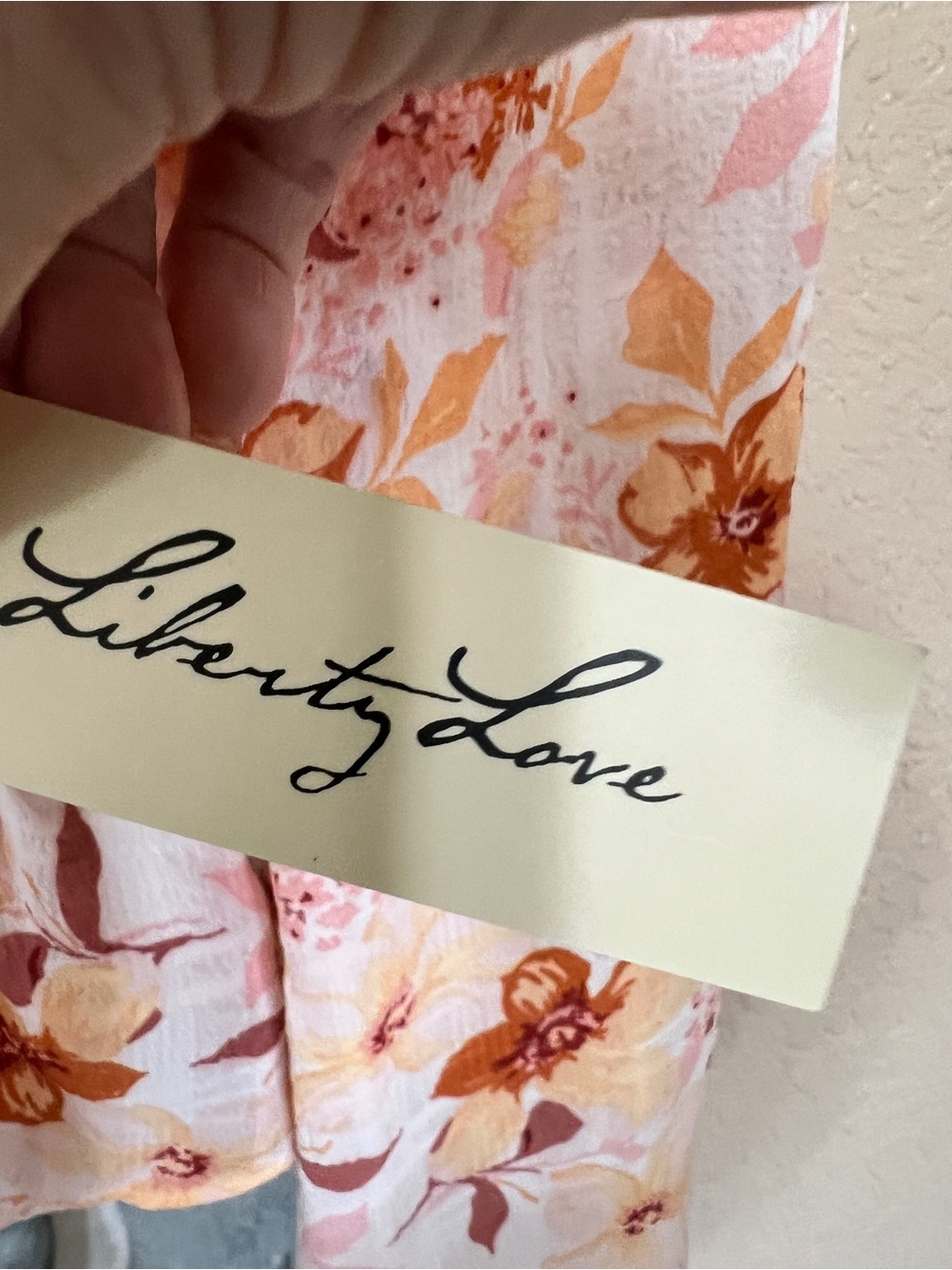 Liberty Love Floral Ruffle Peplum Blouse - Cream, Tan & Yellow - Picture 4 of 4